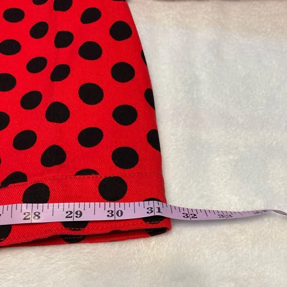 NWT Disney Parks Minnie Mouse Red and Black Jean Style Jacket Women’s - Picture 12 of 14
